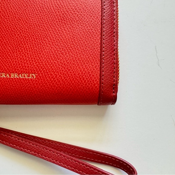 New Vera Bradley Red Grab And Go Leather Wallet Wristlet - Picture 3 of 7